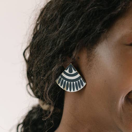 Black Tile Earrings