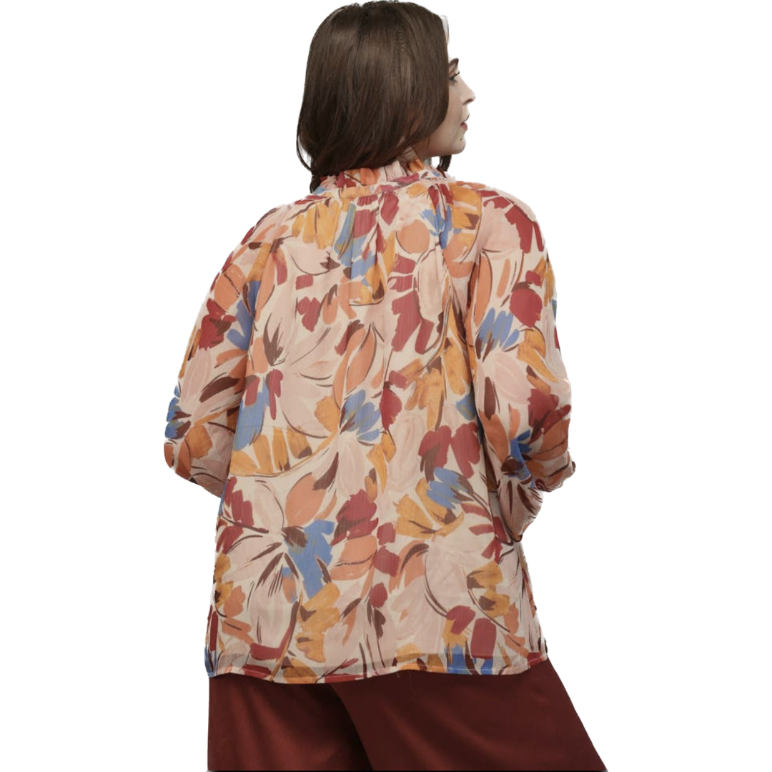 Abstract Floral Print Top