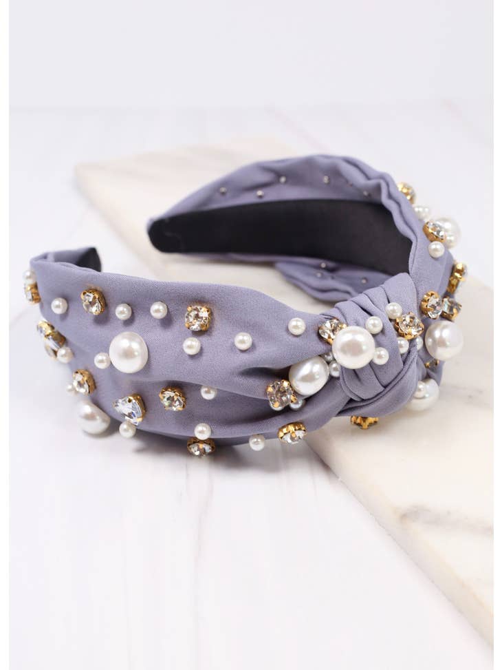 Grey Embellished Headband