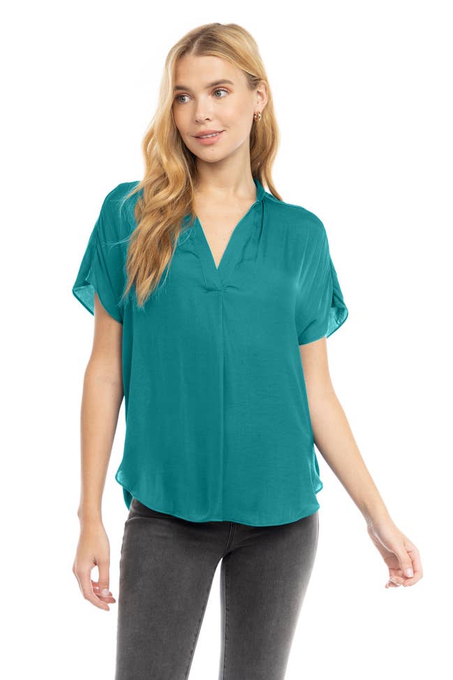 Jade Green Drop Shoulder Blouse