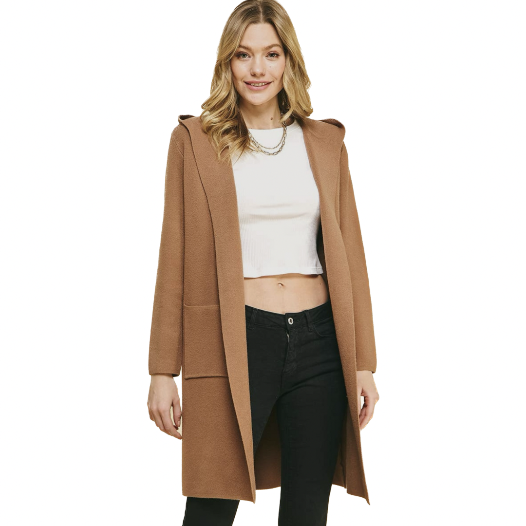 Camel Open Knit Cardigan
