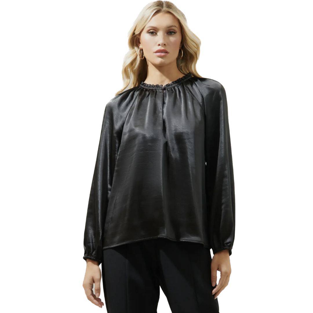 Black Satin Blouse