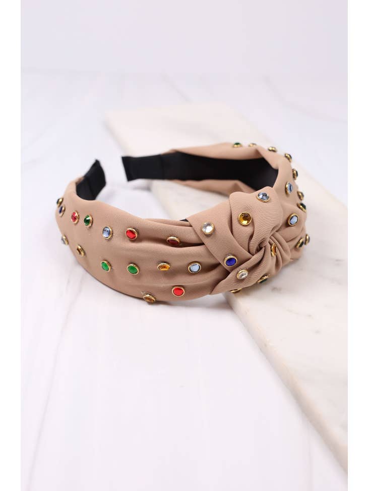 Taupe Jeweled Headband
