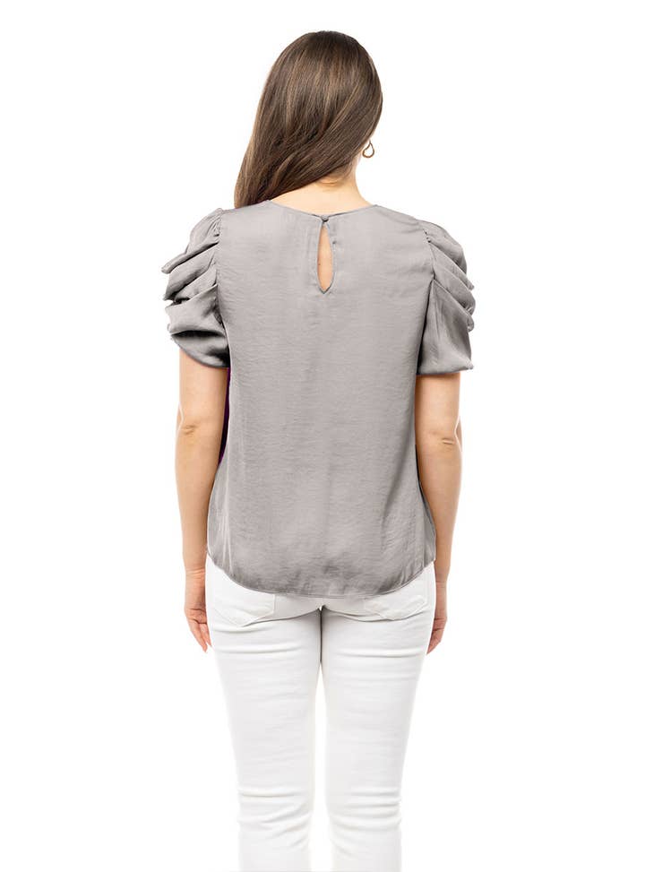 London Fog Draped Sleeve Blouse