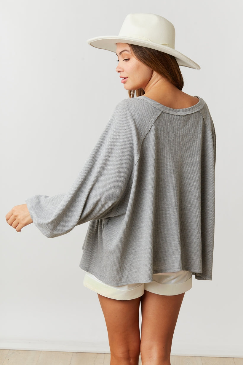 Thermal Loose Fit Baby Doll Top
