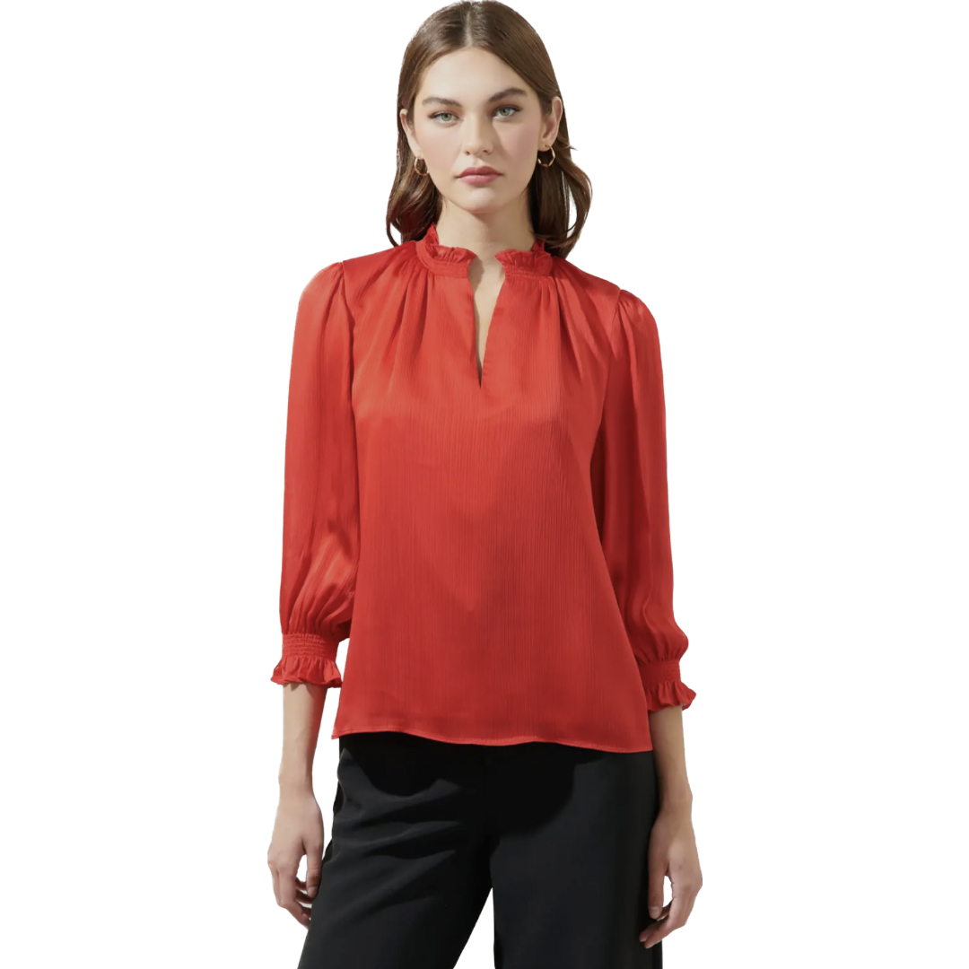 Red Satin Blouse