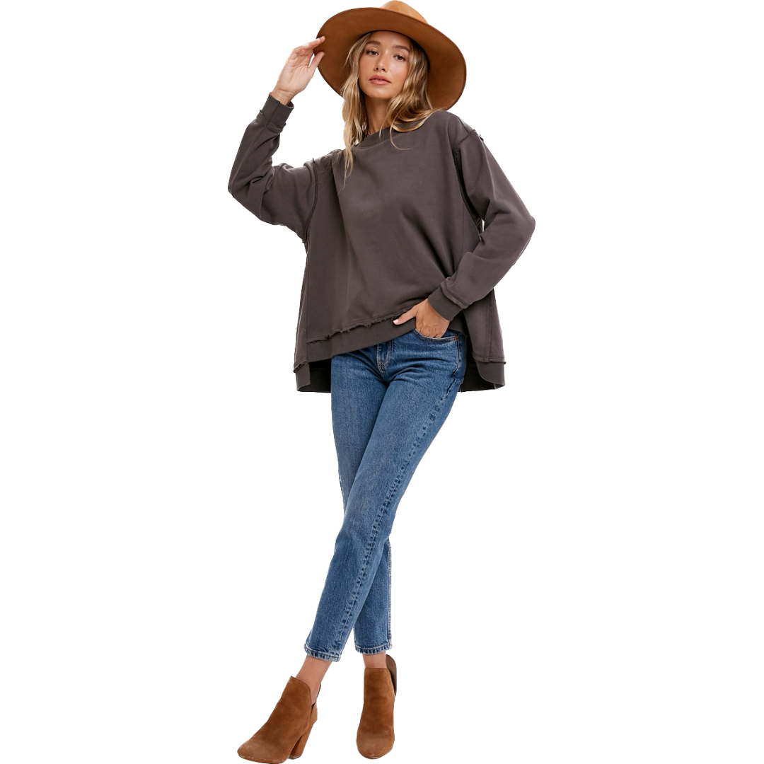 Ash Crewneck Oversized Sweatshirt