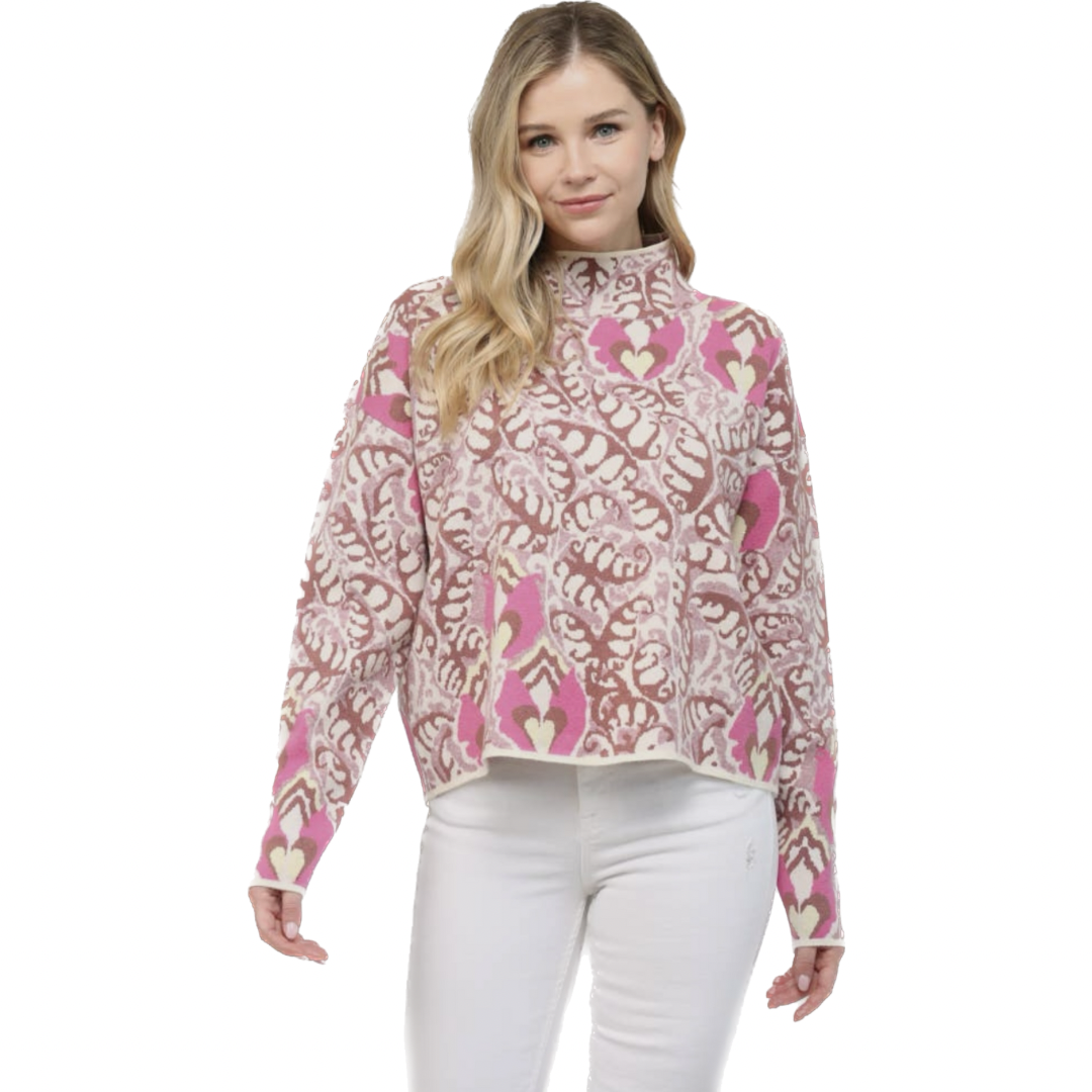 Mock Neck Long Sleeve Sweater