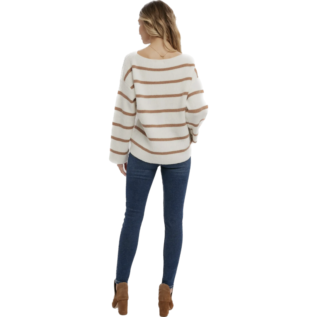 Ivory and Coco Stripped Pullover
