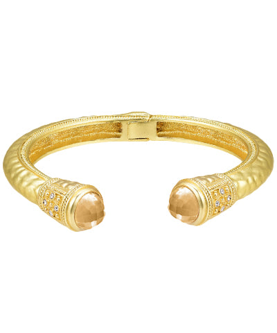 Champagne Stone End Hammered Cuff