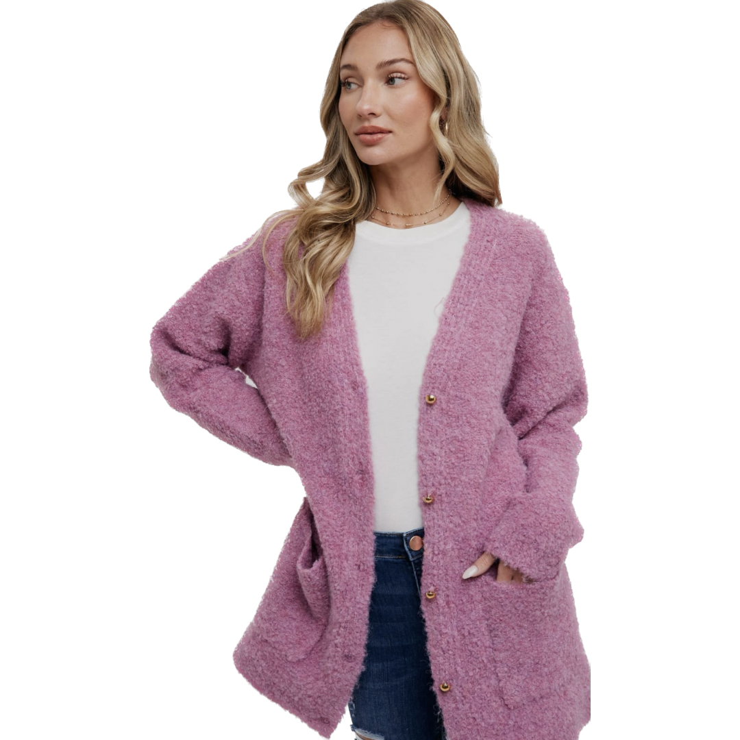 Rose Buttoned Cardigan