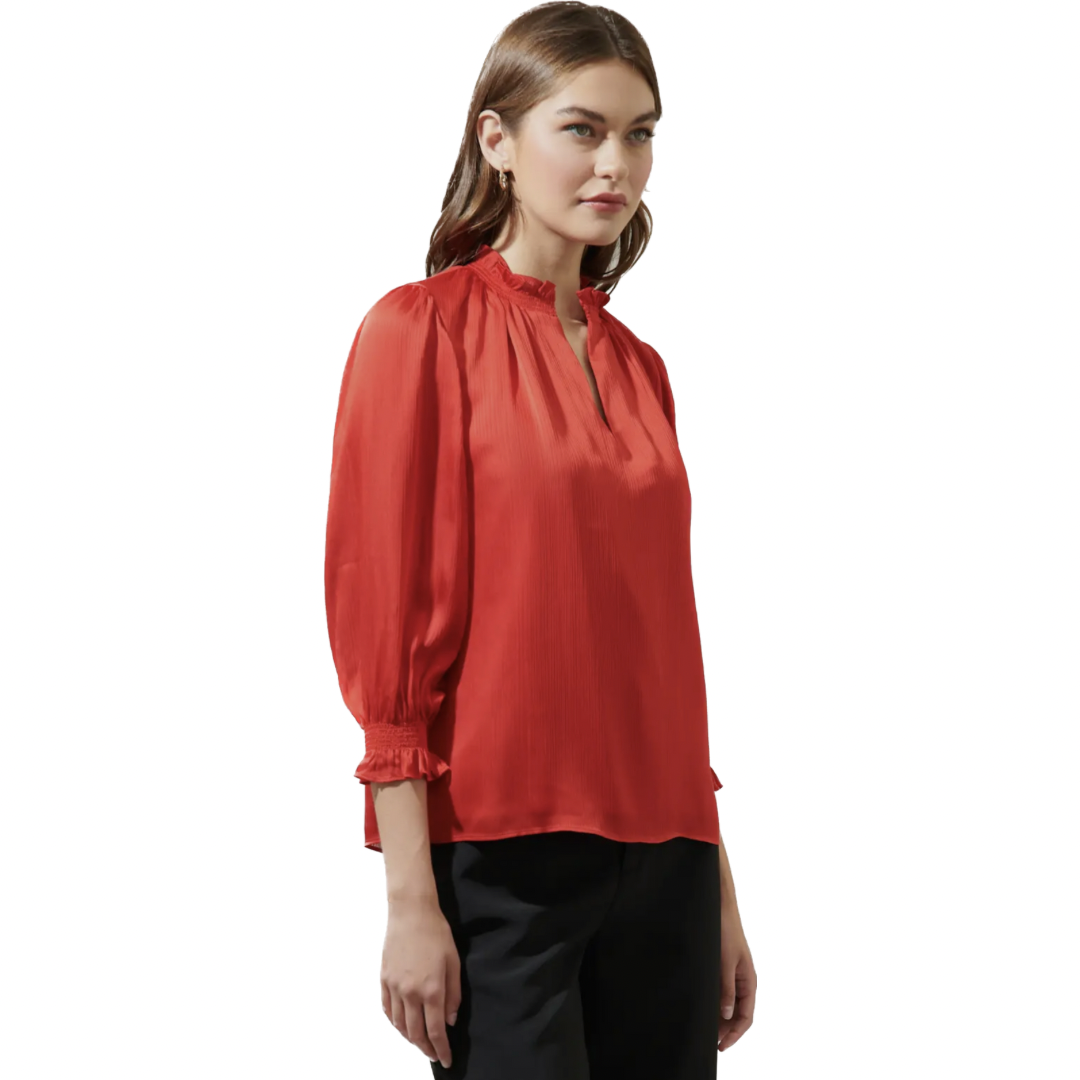 Red Satin Blouse