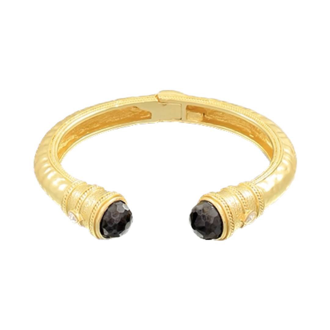Black Accent Textured Metal Cuff