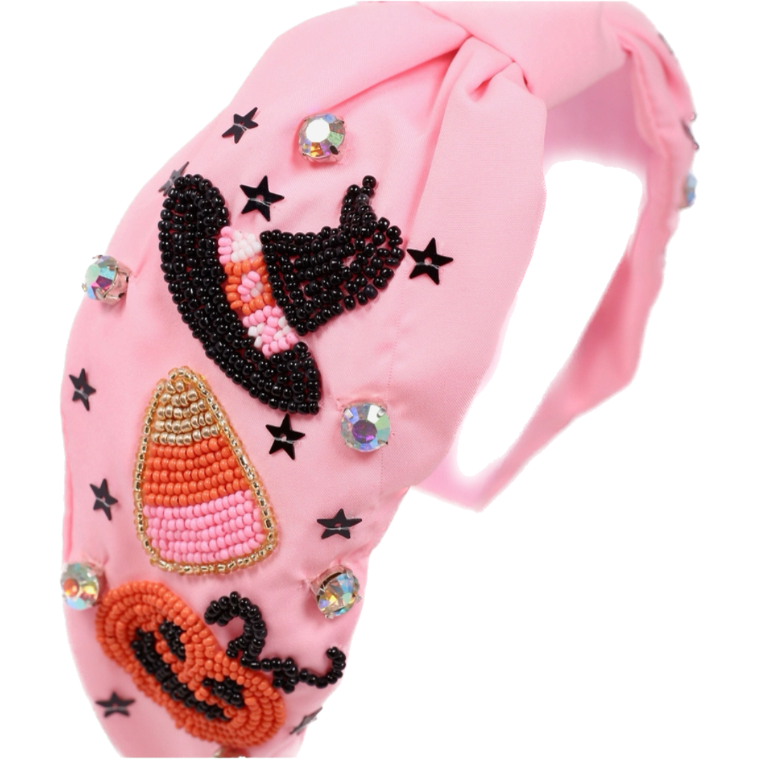 Halloween Pink Beaded Headband