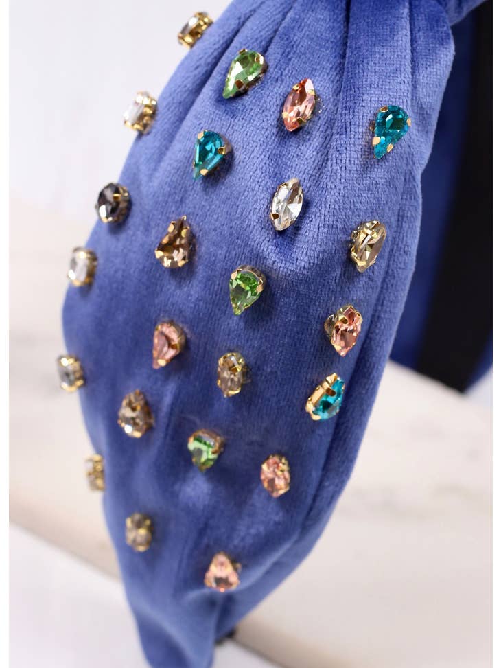 Blue Jeweled Headband