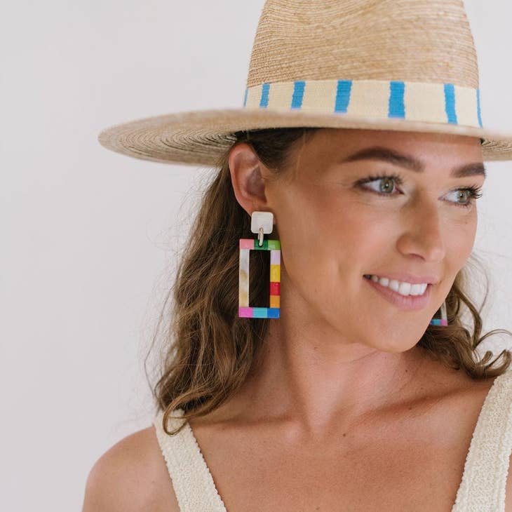 Rainbow Color-block Earrings