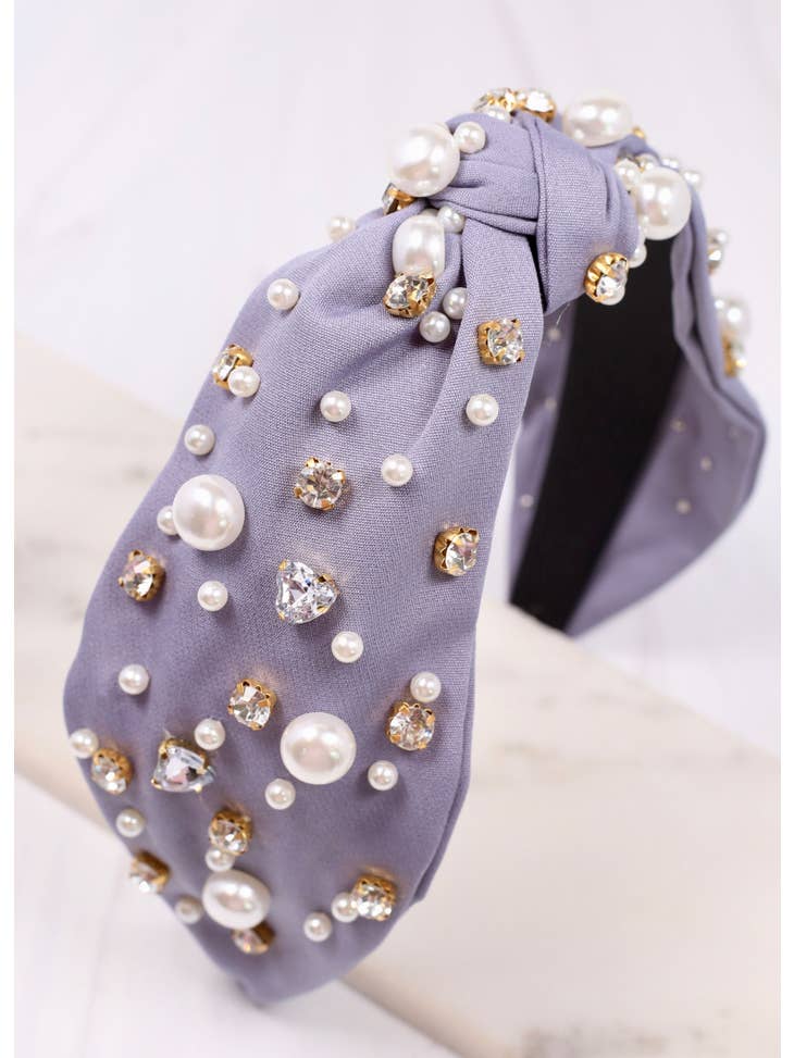 Grey Embellished Headband