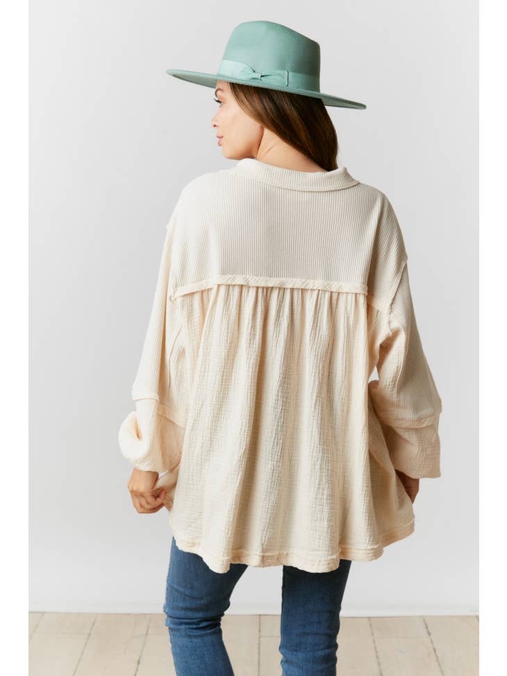 Loose Fit Balloon Sleeve Top