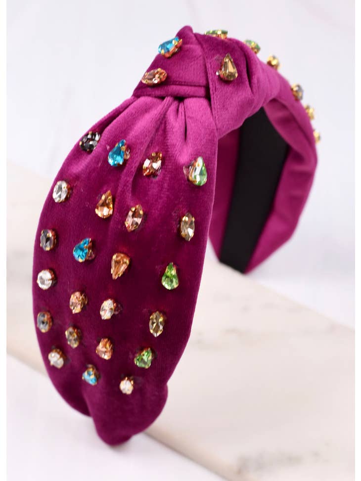 Plum Jeweled Headband