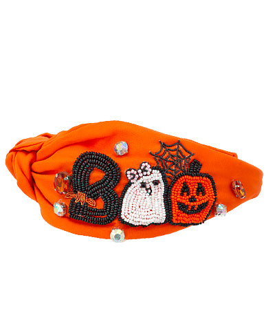 Orange Boo Halloween Headband