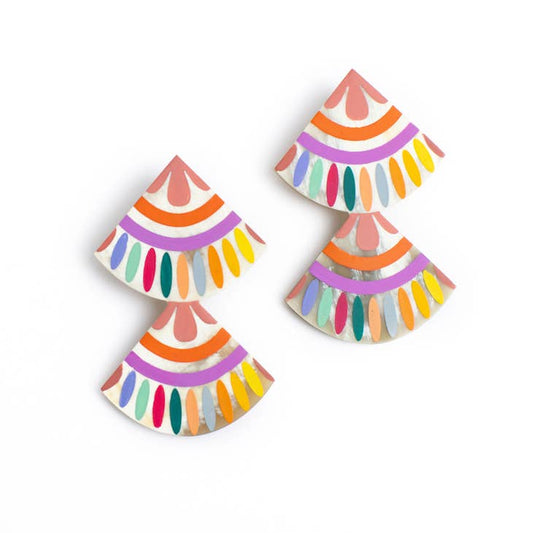 Double Rainbow Tile Earrings