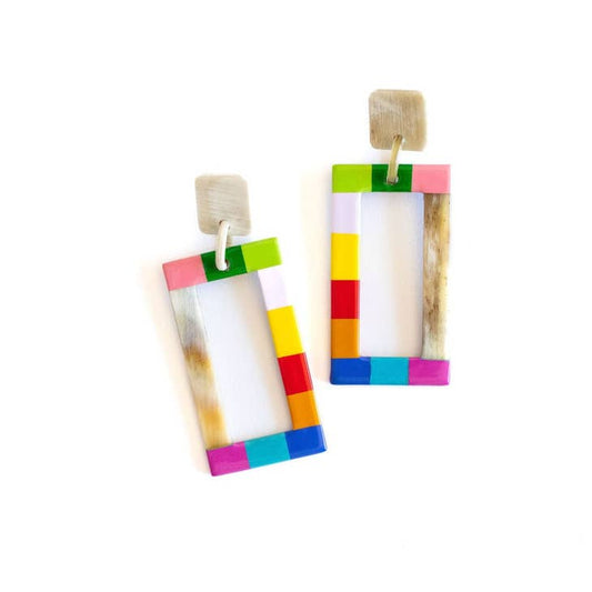 Rainbow Color-block Earrings
